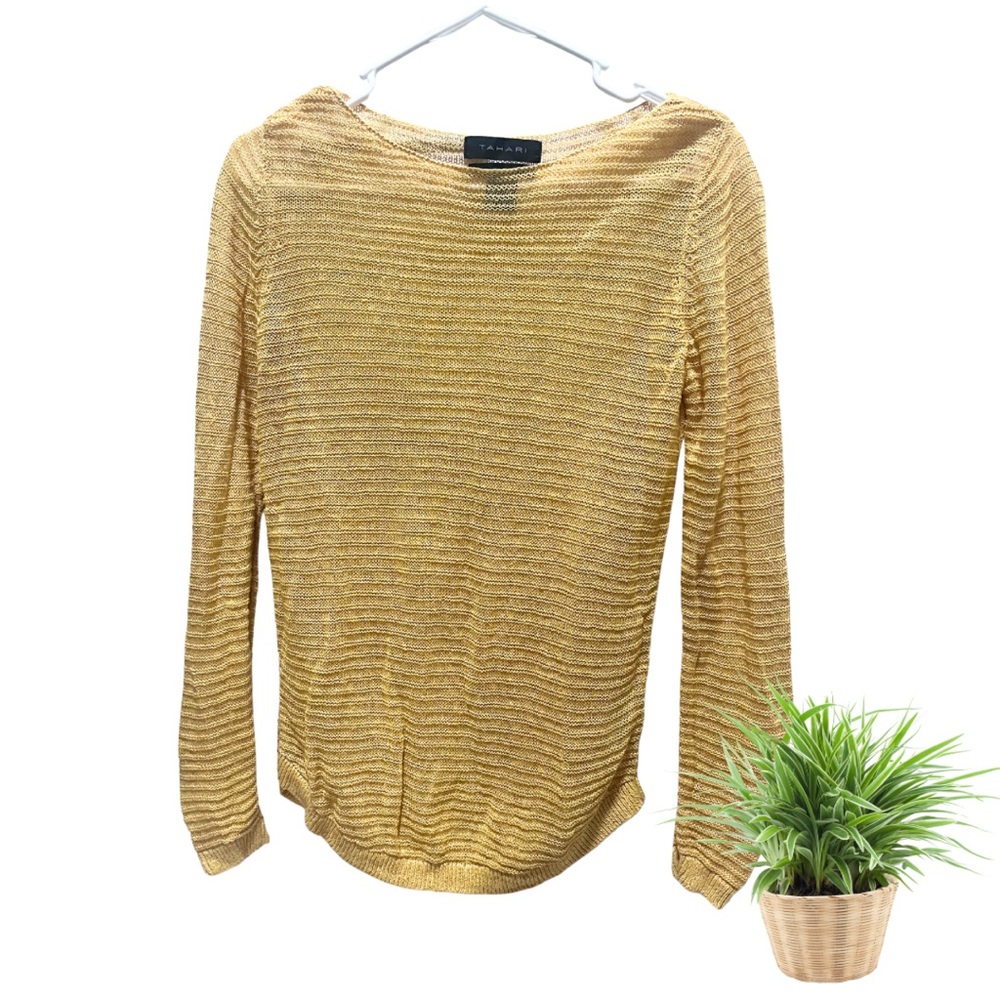 Tahari Mustard Knit Top